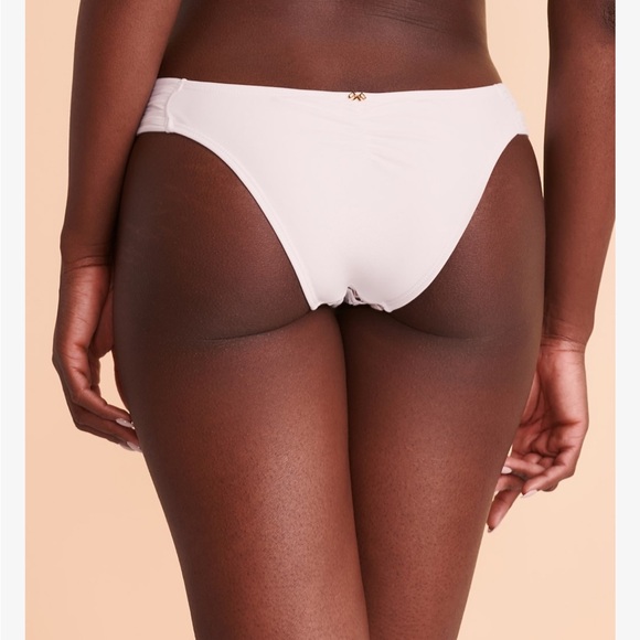 Pilyq Pink San V-Lace Bandeau top (D) and Pulyq Lace Fanned Bikini Bottom Sz L - Picture 3 of 10